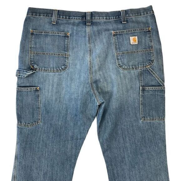 Carhartt Jeans Men Size 40x32 Blue Carpenter Denim Dungaree Fit Pockets Vintage - Picture 7 of 12